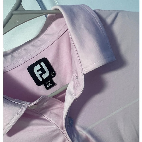 FootJoy Other - FootJoy Mens Pink Striped Performance Golf Polo Shirt Size L